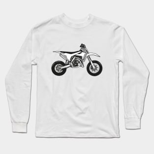 Motocross // print // black white and grey motorcycle Long Sleeve T-Shirt